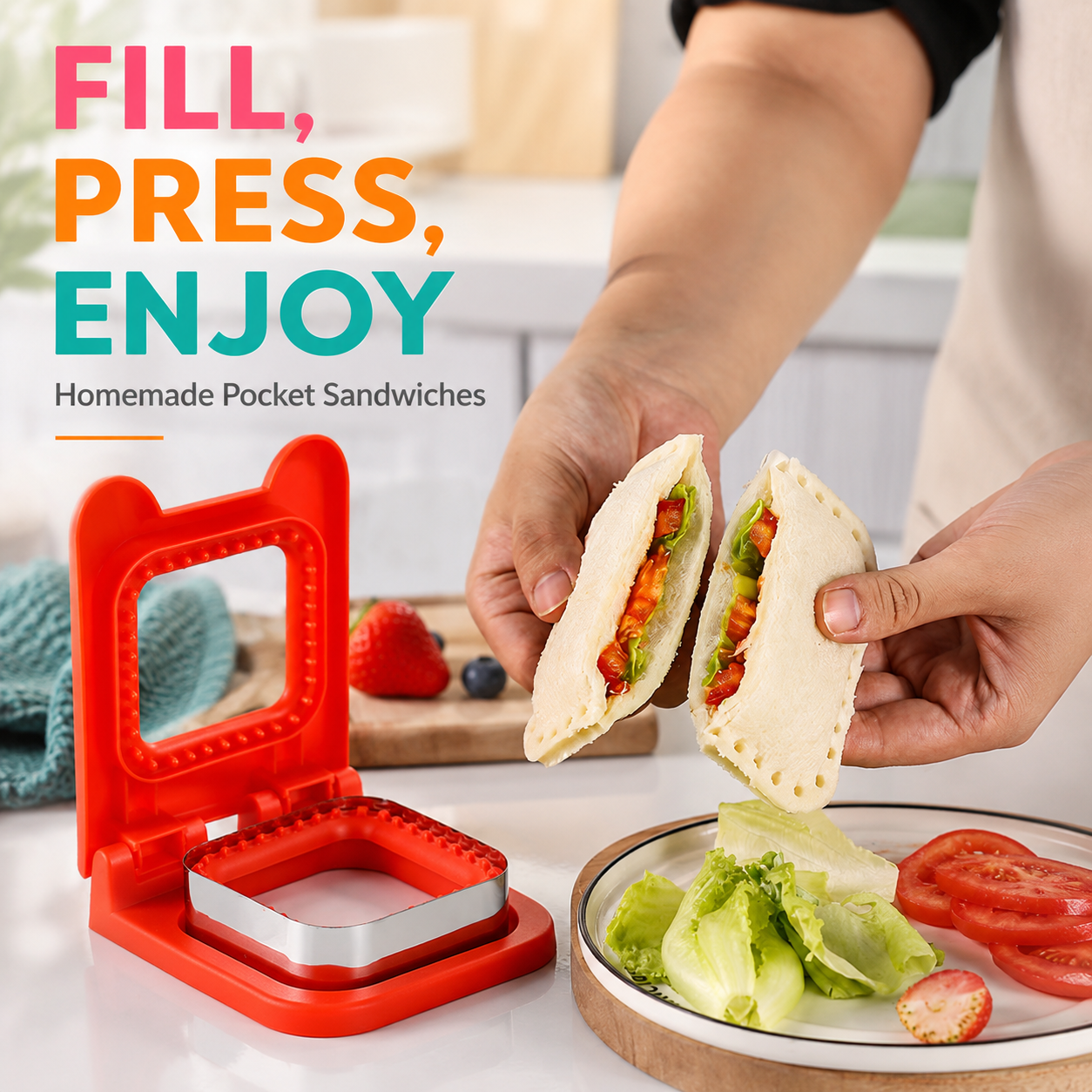 Kitchen Equipment For Baking - Pocket Sandwich Maker Stainless Steel Bread
