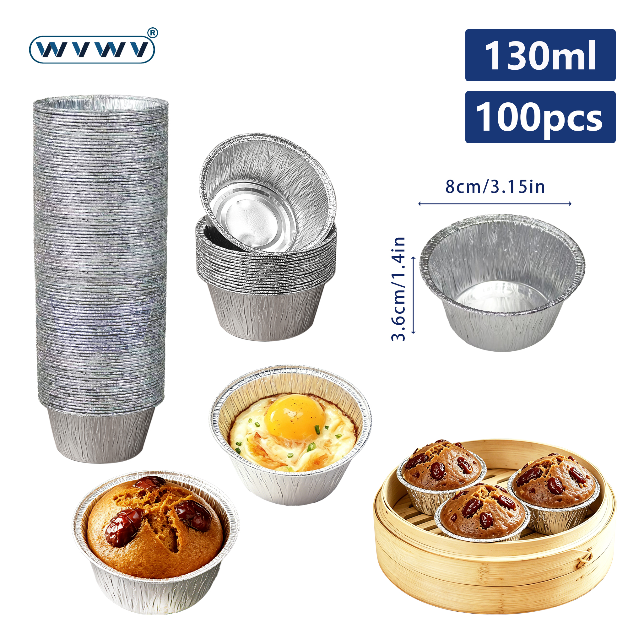 Kitchen Baking Tray - 100Pcs/130Ml Mini Aluminum Foil Cake Cups