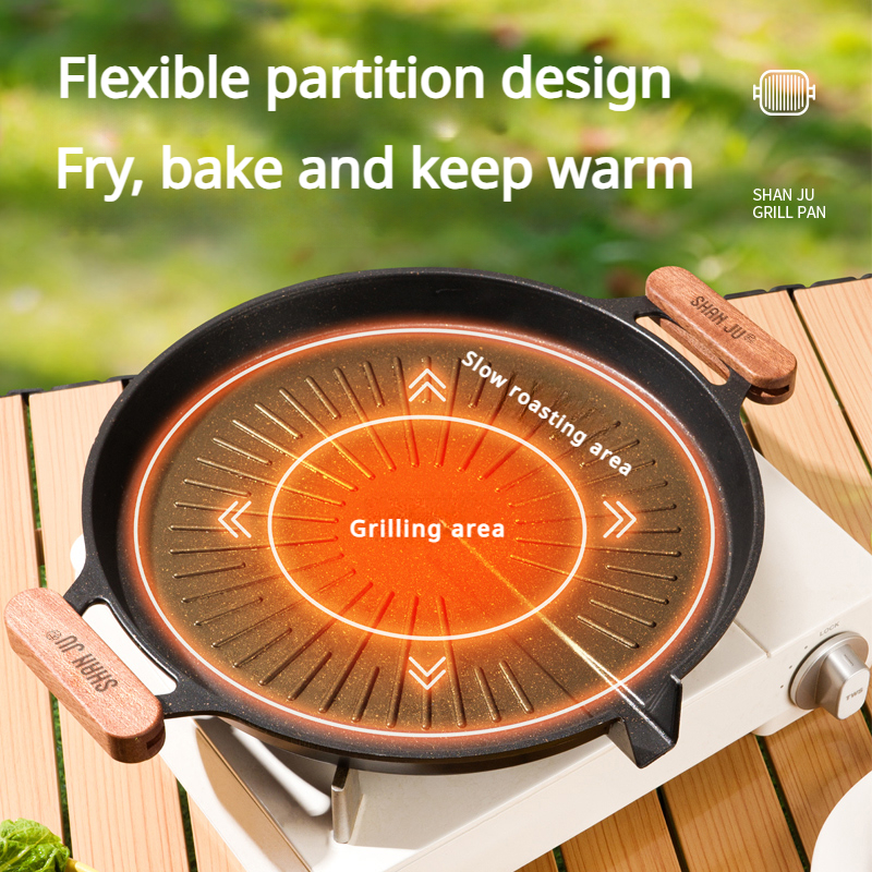 Kitchen Baking Tray Organiser - Zackoo 32cm Korean BBQ Grill Pan