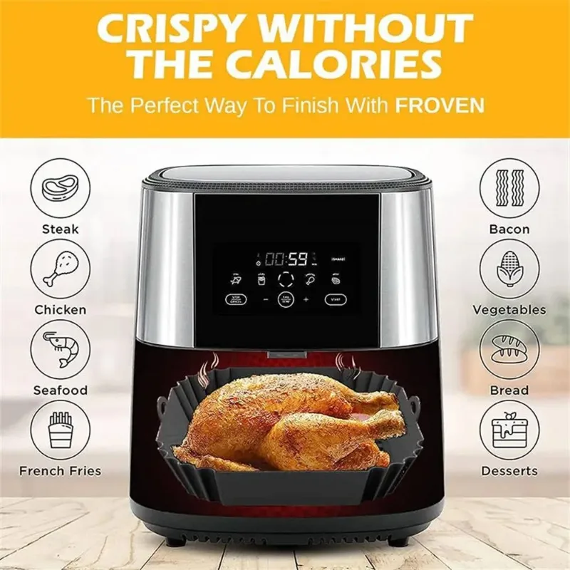 Kitchen Baking Tray - 1pc silicone air fryer pot tray