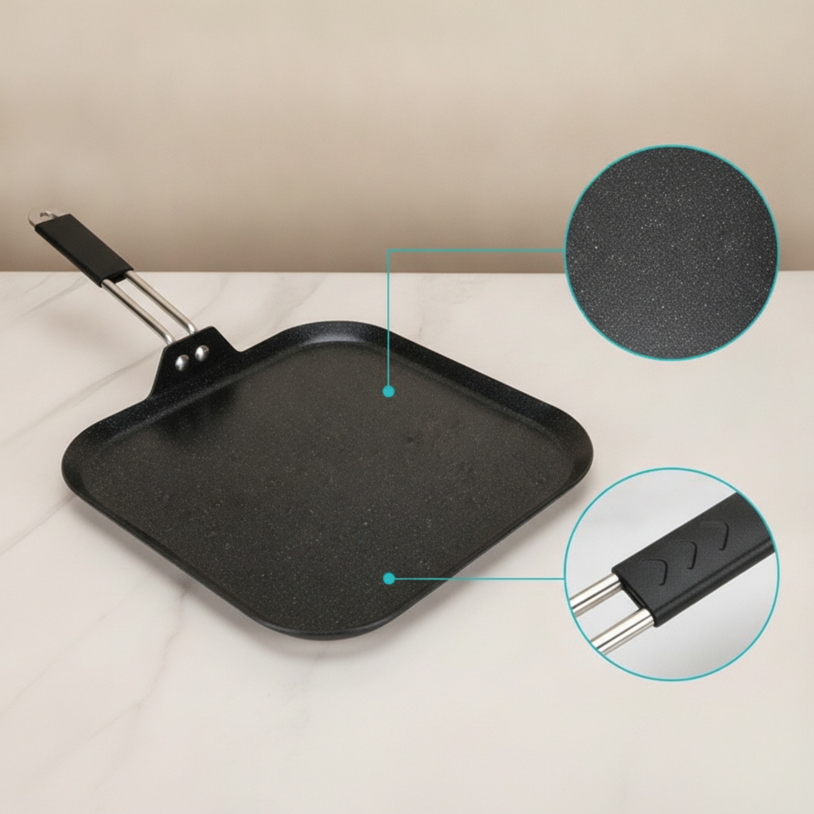 Kitchen Baking Tray - Baking Pan with Handle Versatile Nonstick
