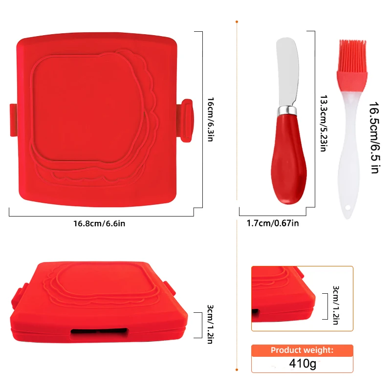3pack Food Grade Sandwich Toas - Kitchen Baking Set ulasan dan harga