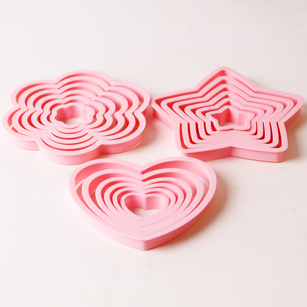 1set/3sets Pink Heart Star Flo - Kitchen Baking Set ulasan dan harga
