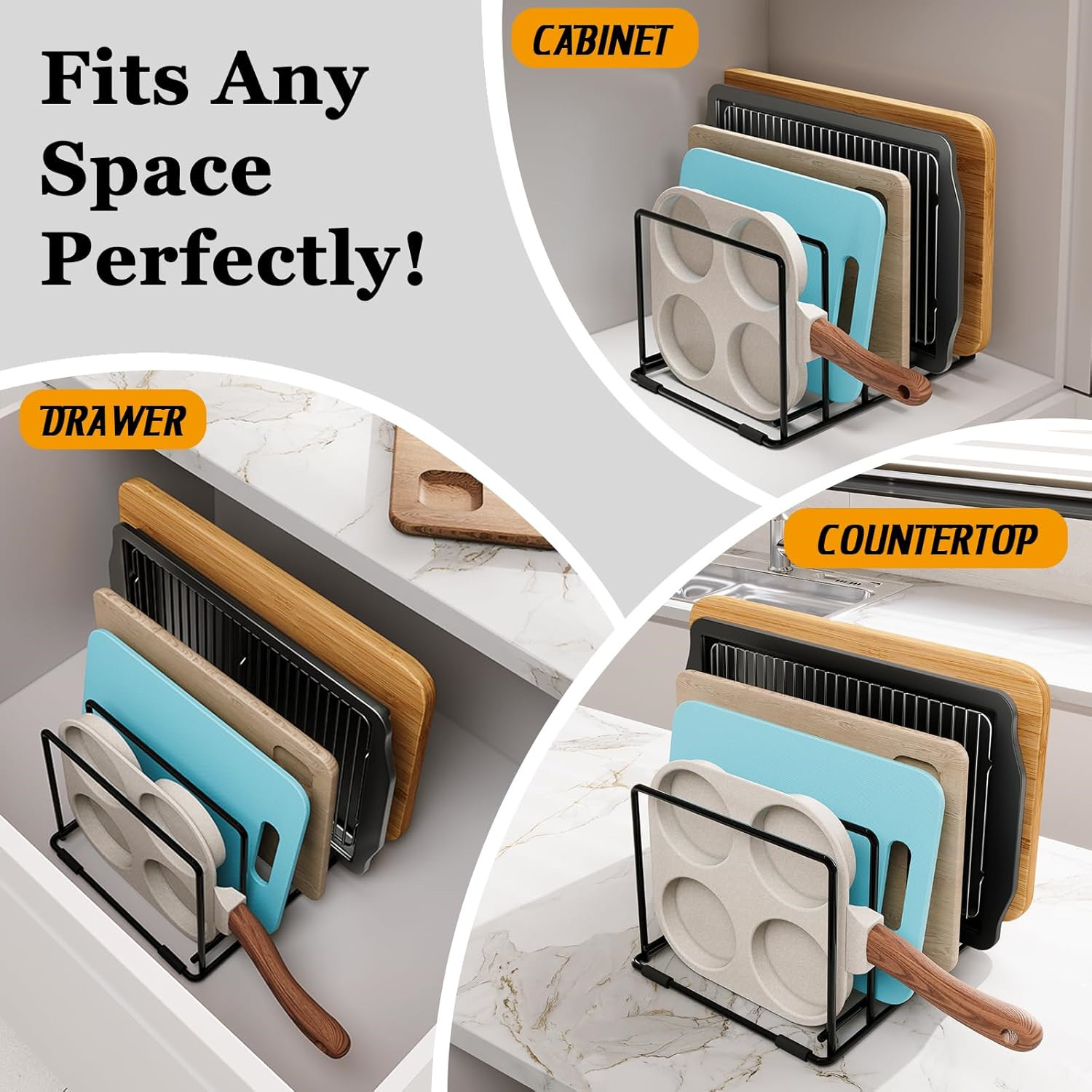 Steel Kitchen Cabinet Organize - Kitchen Baking Pan Organizer ulasan dan harga