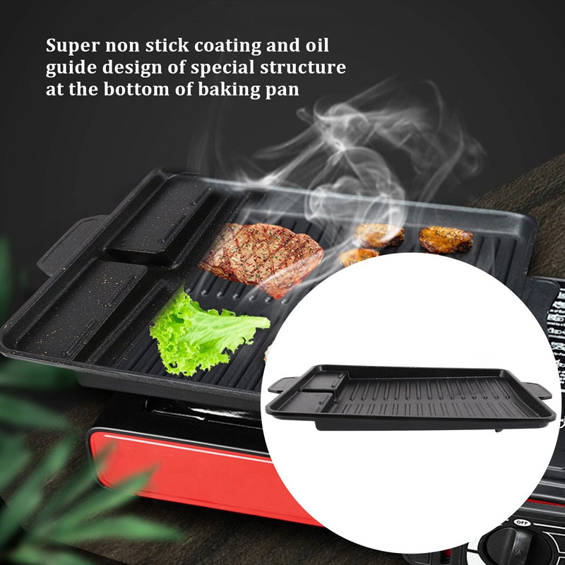 Portable Korean BBQ Grill Pan  - Kitchen Baking Tray Organiser ulasan dan harga