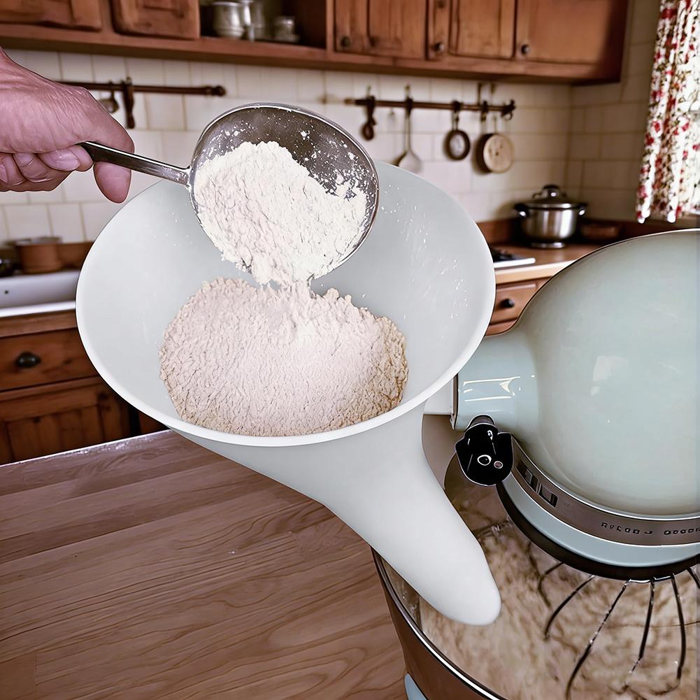 Spill Proof Flour Funnel for 5 - Kitchen Baking Mixer ulasan dan harga