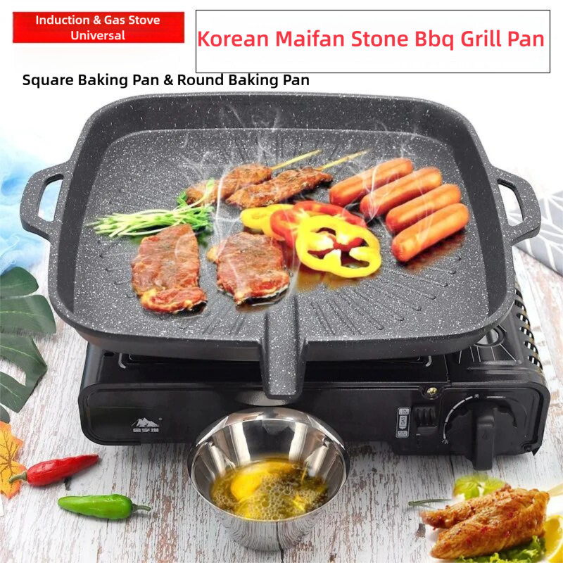 Korean Grill Pan Nonstick Skil - Kitchen Baking Tray ulasan dan harga