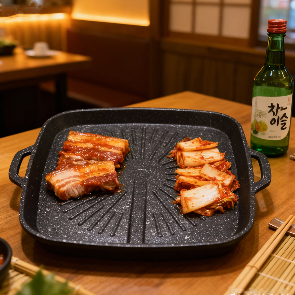 Korean Grill Pan Nonstick Skil - Kitchen Baking Tray ulasan dan harga
