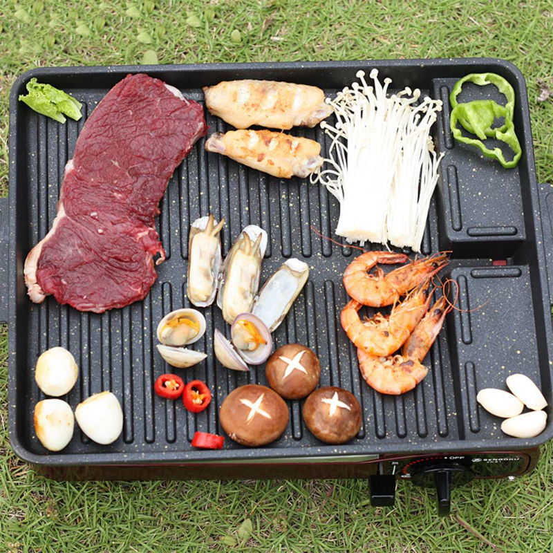 BBQ Grill Pan Plate 32 X 26cm  - Kitchen Baking Tray Organiser ulasan dan harga