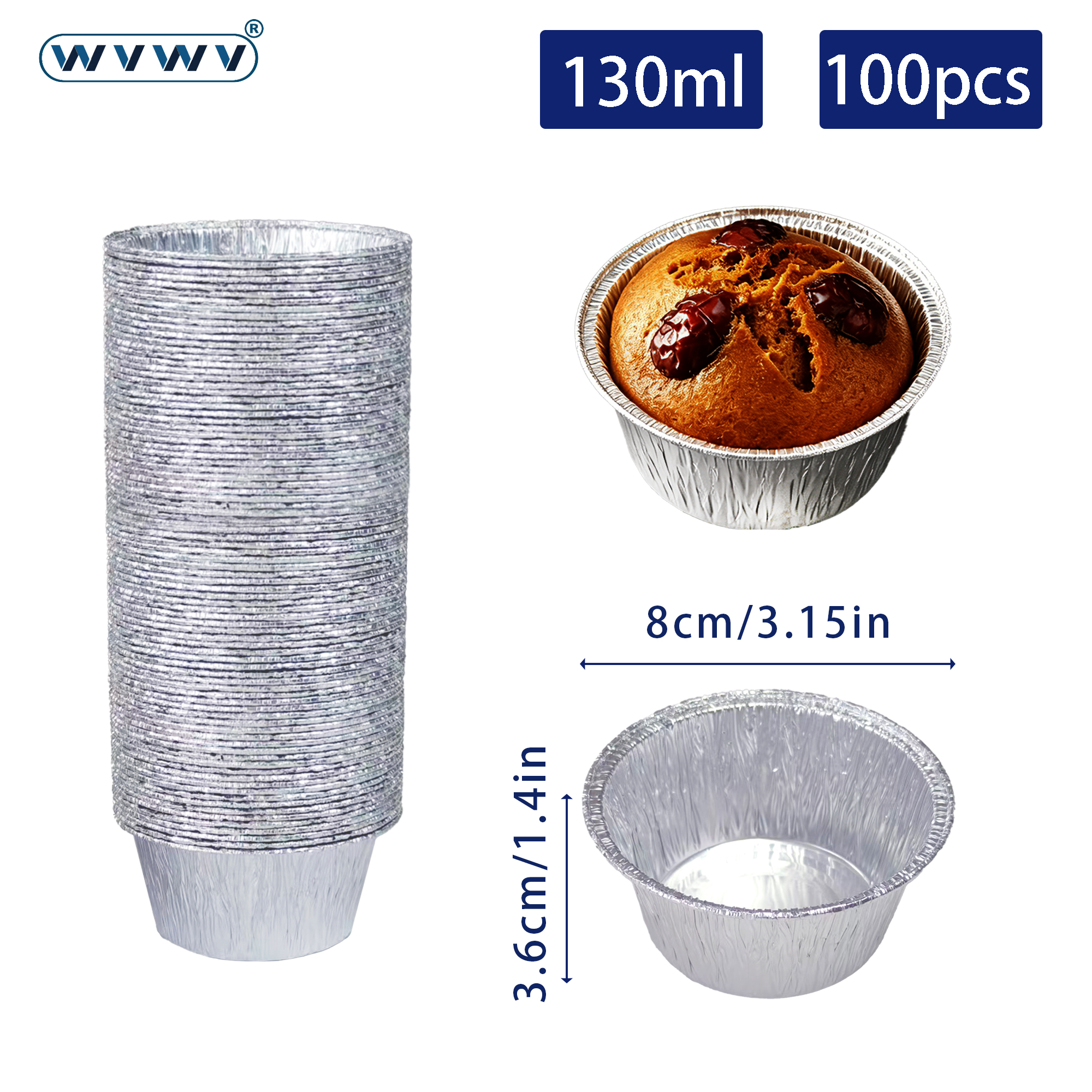 100Pcs/130Ml Mini Aluminum Foi - Kitchen Baking Tray ulasan dan harga