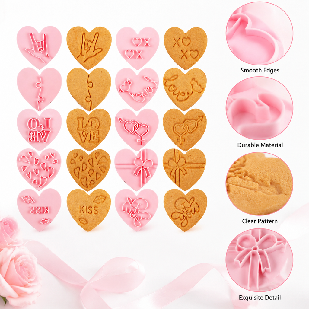 Heart Shape 10pcs Baking Mold  - Kitchen Baking Set ulasan dan harga