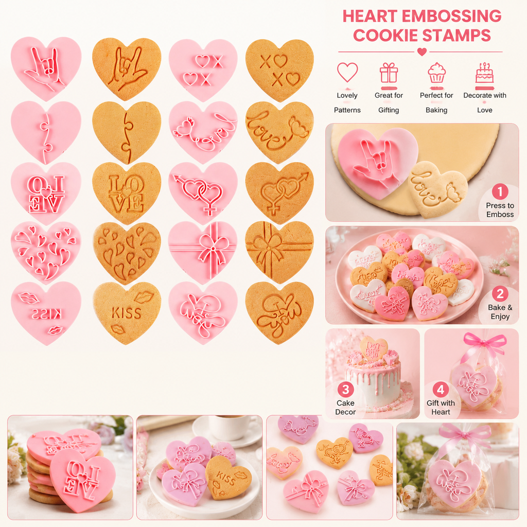 Heart Shape 10pcs Baking Mold  - Kitchen Baking Set ulasan dan harga