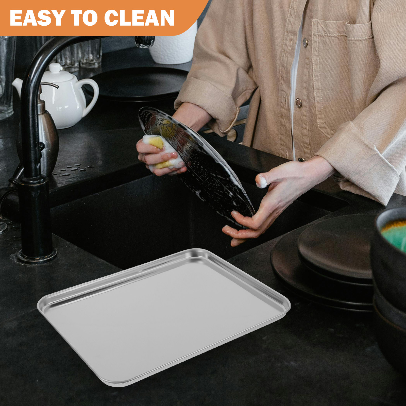 Stainless Steel Rectangular Fl - Kitchen Baking Tray ulasan dan harga