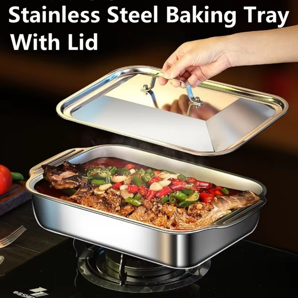 Stainless Steel Grilled Fish P - Kitchen Baking Tray Organiser ulasan dan harga