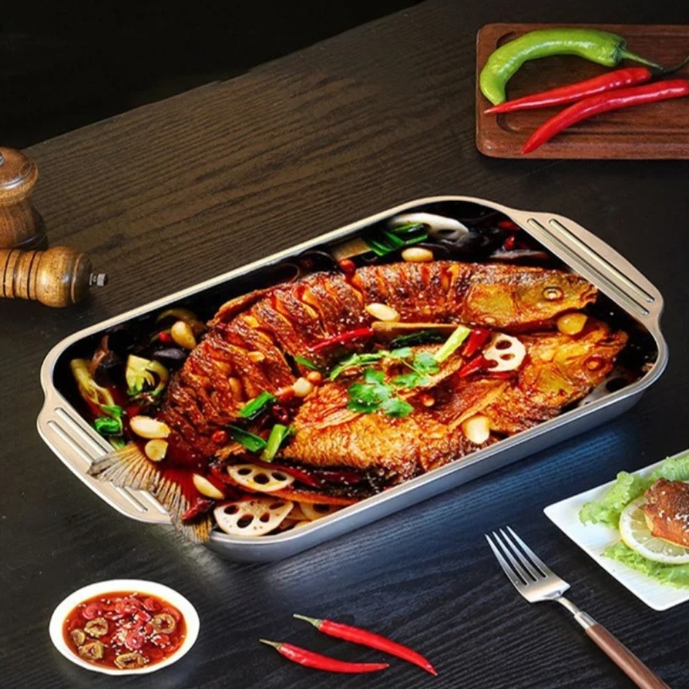 Stainless Steel Grilled Fish P - Kitchen Baking Tray Organiser ulasan dan harga
