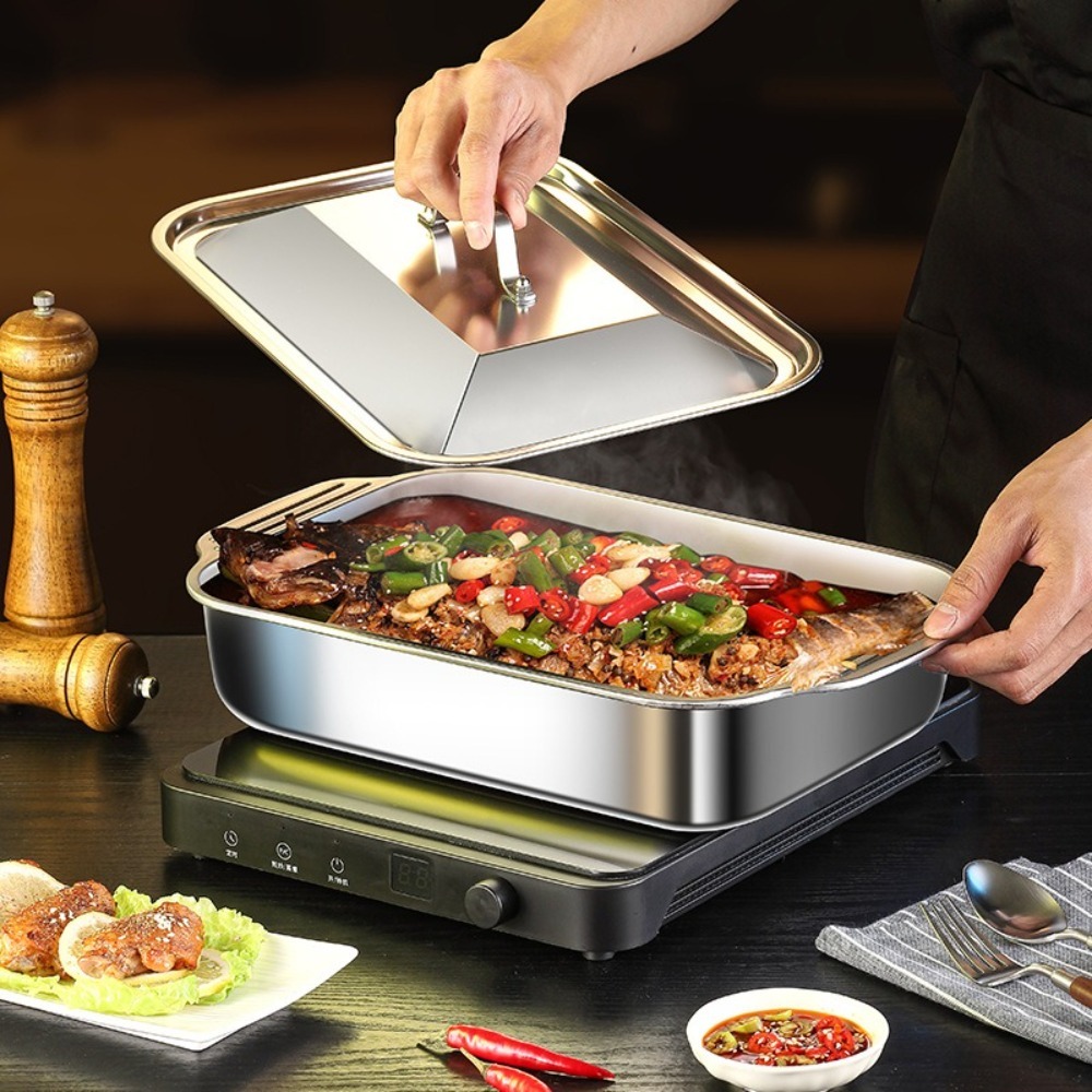 Stainless Steel Grilled Fish P - Kitchen Baking Tray Organiser ulasan dan harga