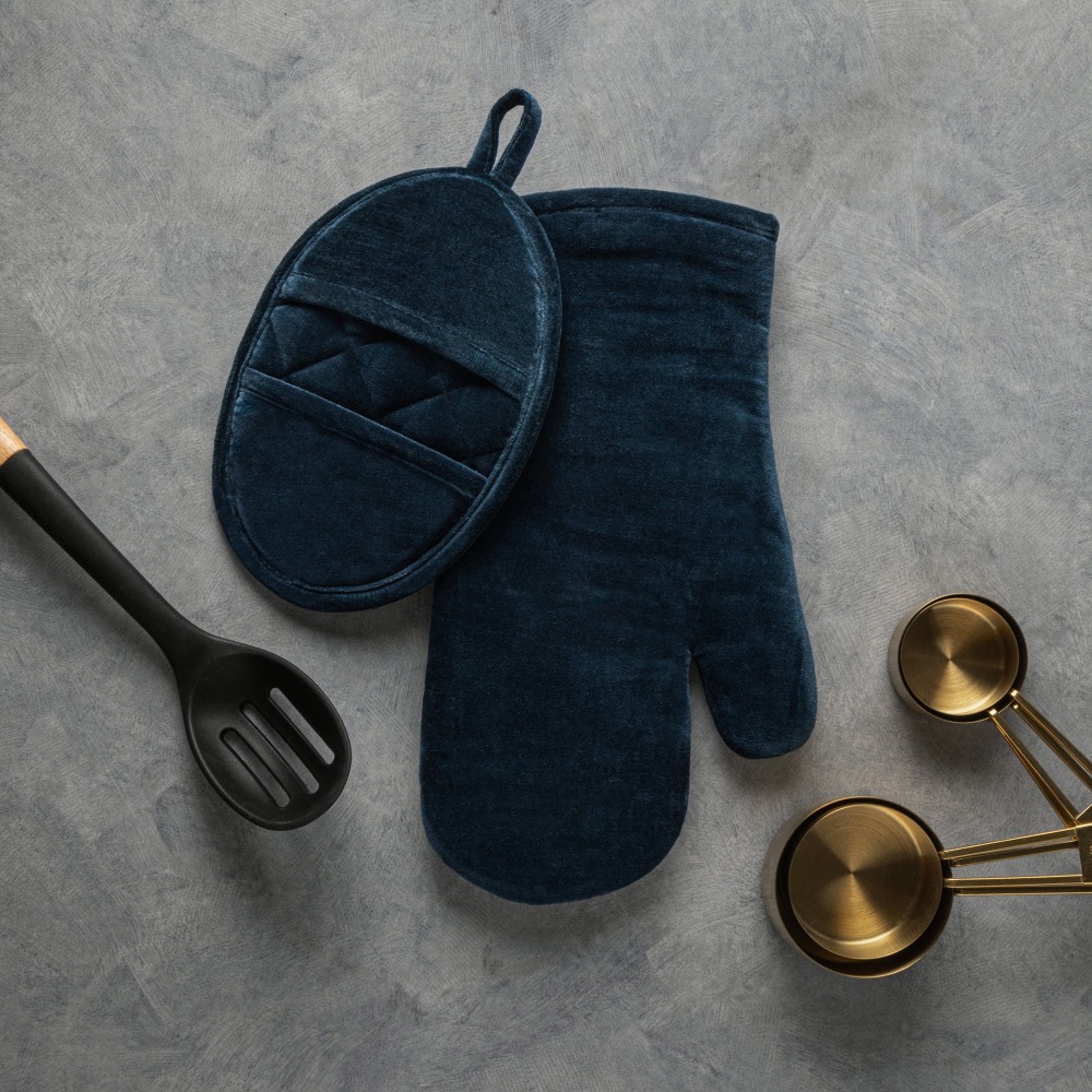 Velvet Blue 2-Piece Kitchen Ov - Kitchen Baking Set ulasan dan harga