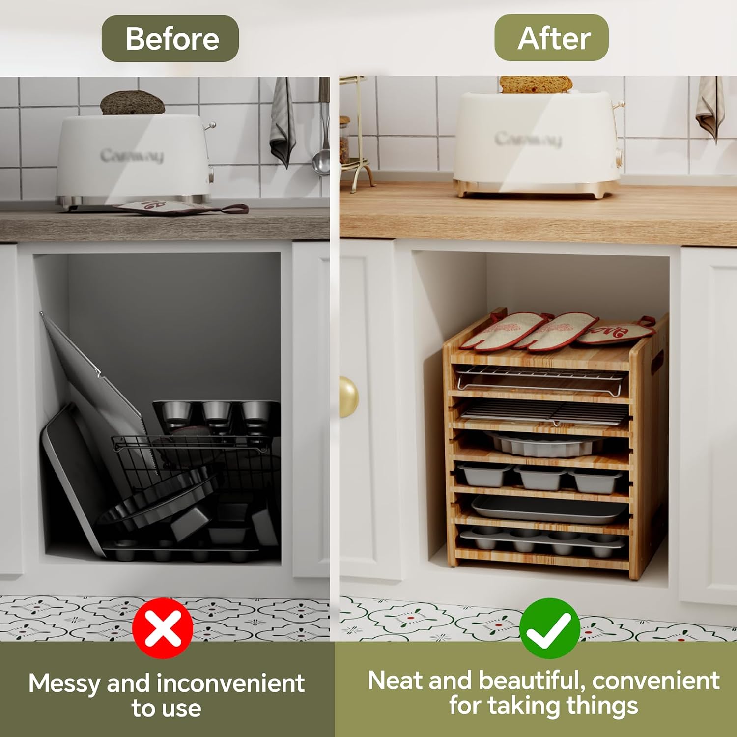 7 Tier Cookie Sheet Organizer  - Kitchen Baking Pan Organizer ulasan dan harga