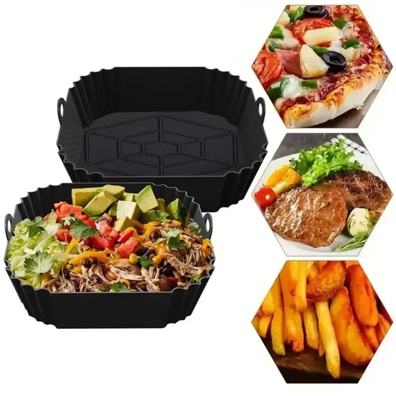 1pc silicone air fryer pot tra - Kitchen Baking Tray ulasan dan harga