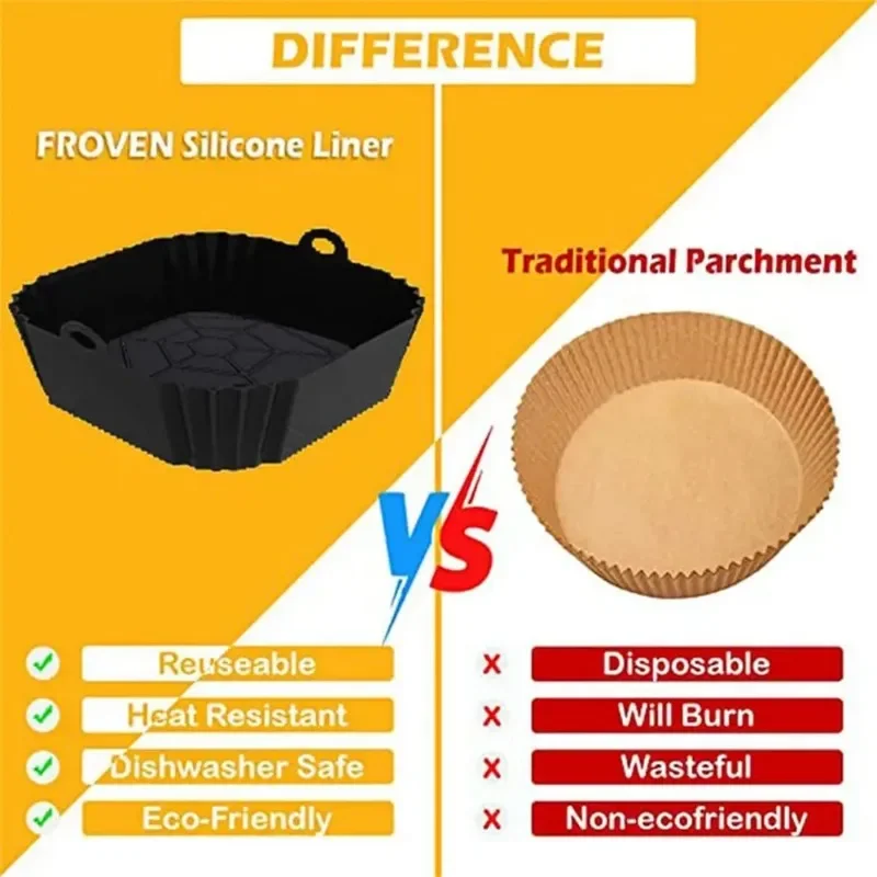 1pc silicone air fryer pot tra - Kitchen Baking Tray ulasan dan harga