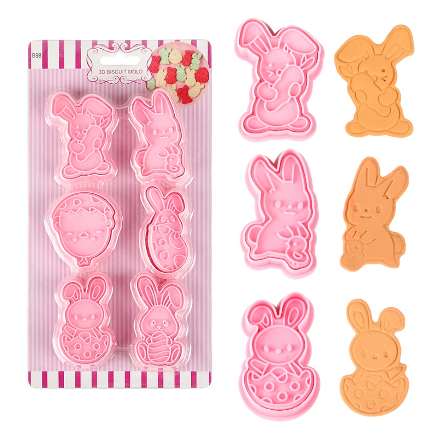 6pcs/Set Easter Bunny Cookie C - Kitchen Baking Set ulasan dan harga