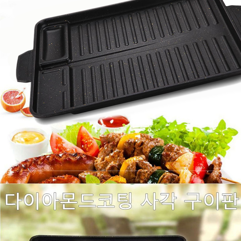 Korean Grill Pan for Indoor Ou - Kitchen Baking Tray Organiser ulasan dan harga