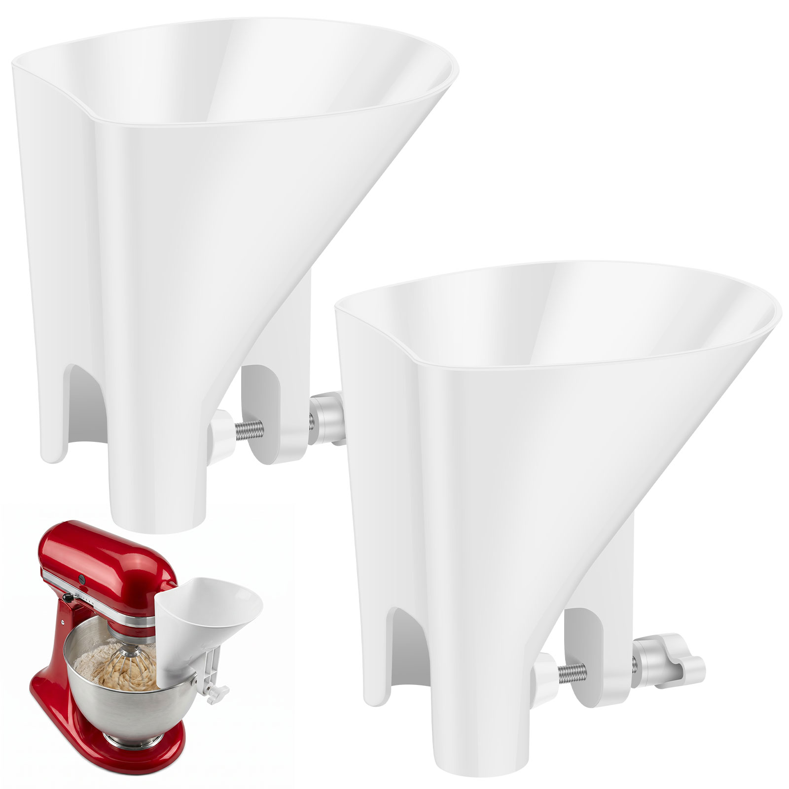 Spill Proof Flour Funnel for 4 - Kitchen Baking Mixer ulasan dan harga
