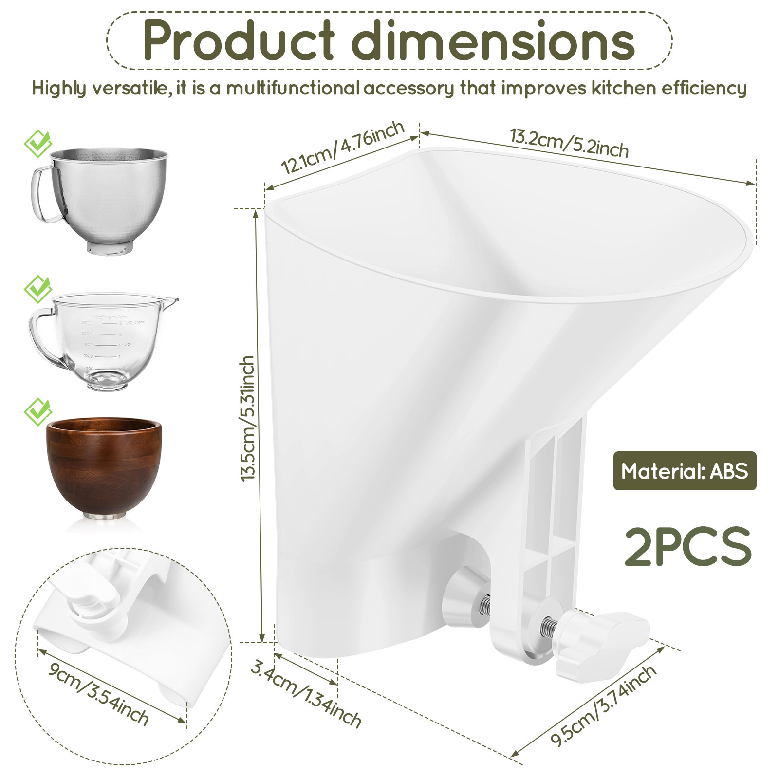 Spill Proof Flour Funnel for 4 - Kitchen Baking Mixer ulasan dan harga