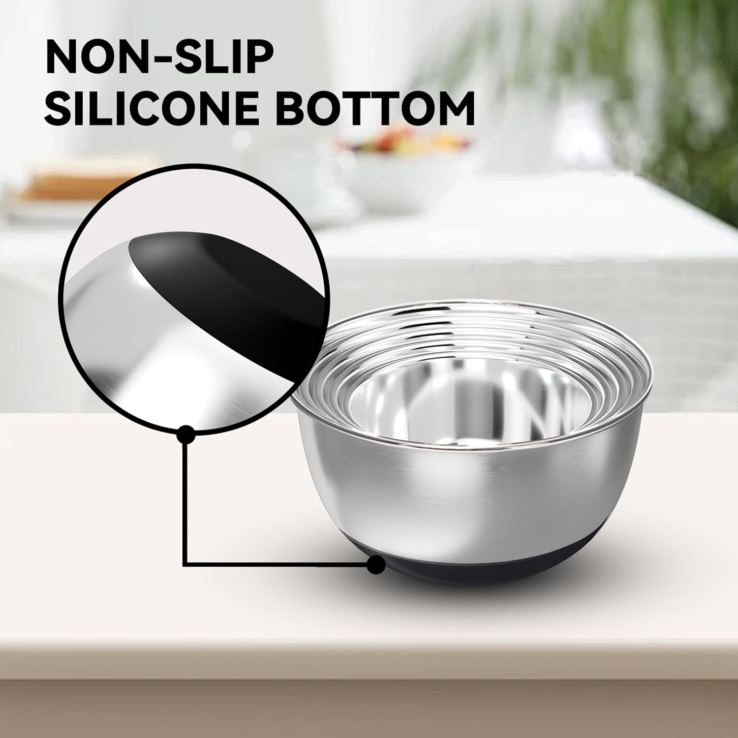 Stainless Steel Mixing Bowls w - Kitchen Baking Cooking ulasan dan harga