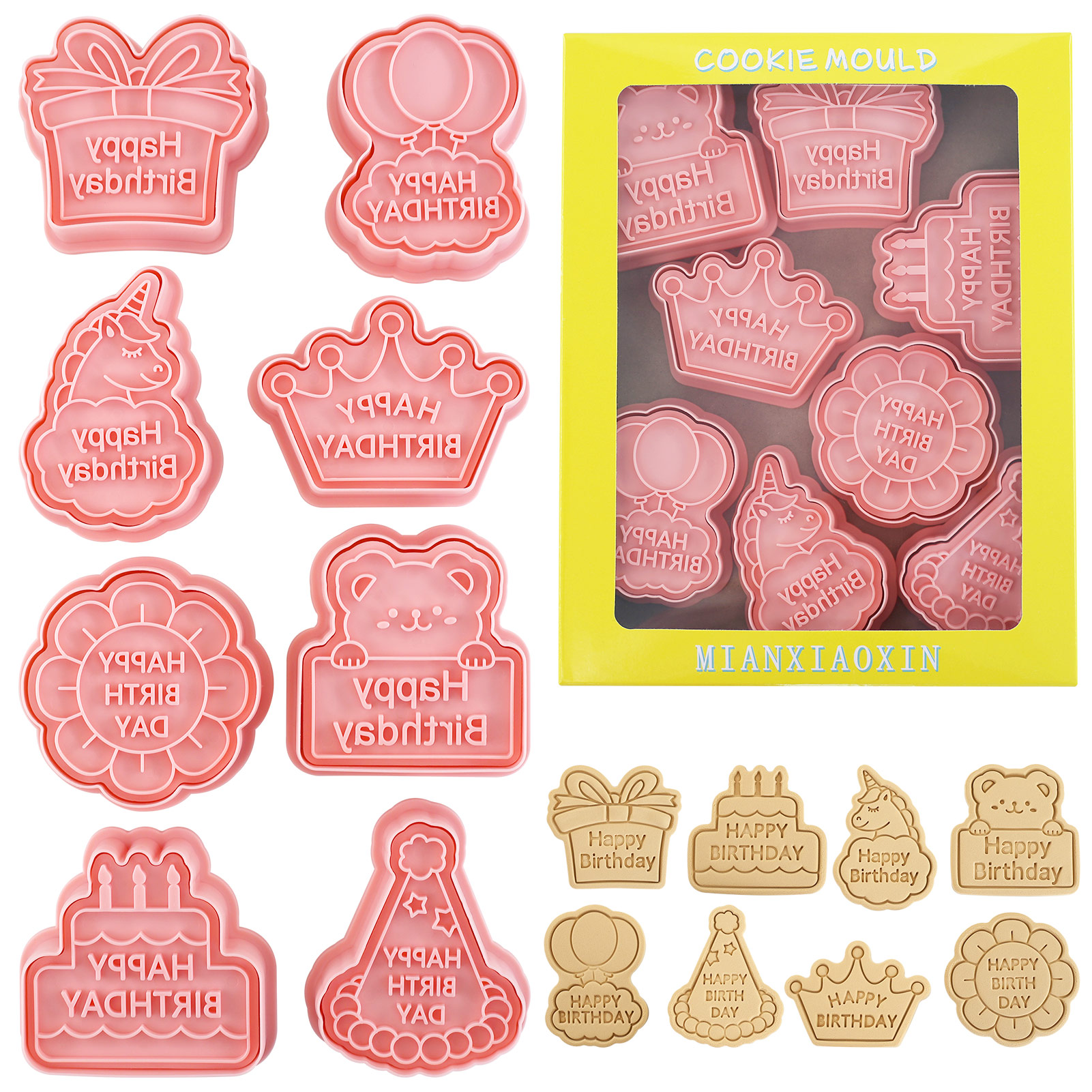 8pcs Happy Birthday Cookie Cut - Baking Kitchen Diy ulasan dan harga