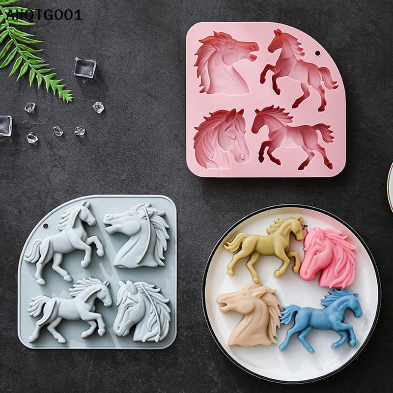 4-Cavity 3D Horse Silicone Mol - Kitchen Equipment For Baking ulasan dan harga