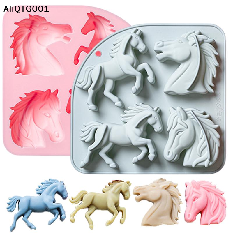 4-Cavity 3D Horse Silicone Mol - Kitchen Equipment For Baking ulasan dan harga