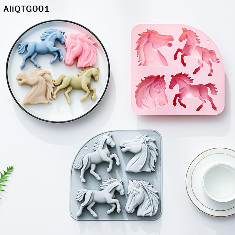 4-Cavity 3D Horse Silicone Mol - Kitchen Equipment For Baking ulasan dan harga