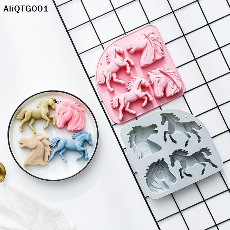 4-Cavity 3D Horse Silicone Mol - Kitchen Equipment For Baking ulasan dan harga
