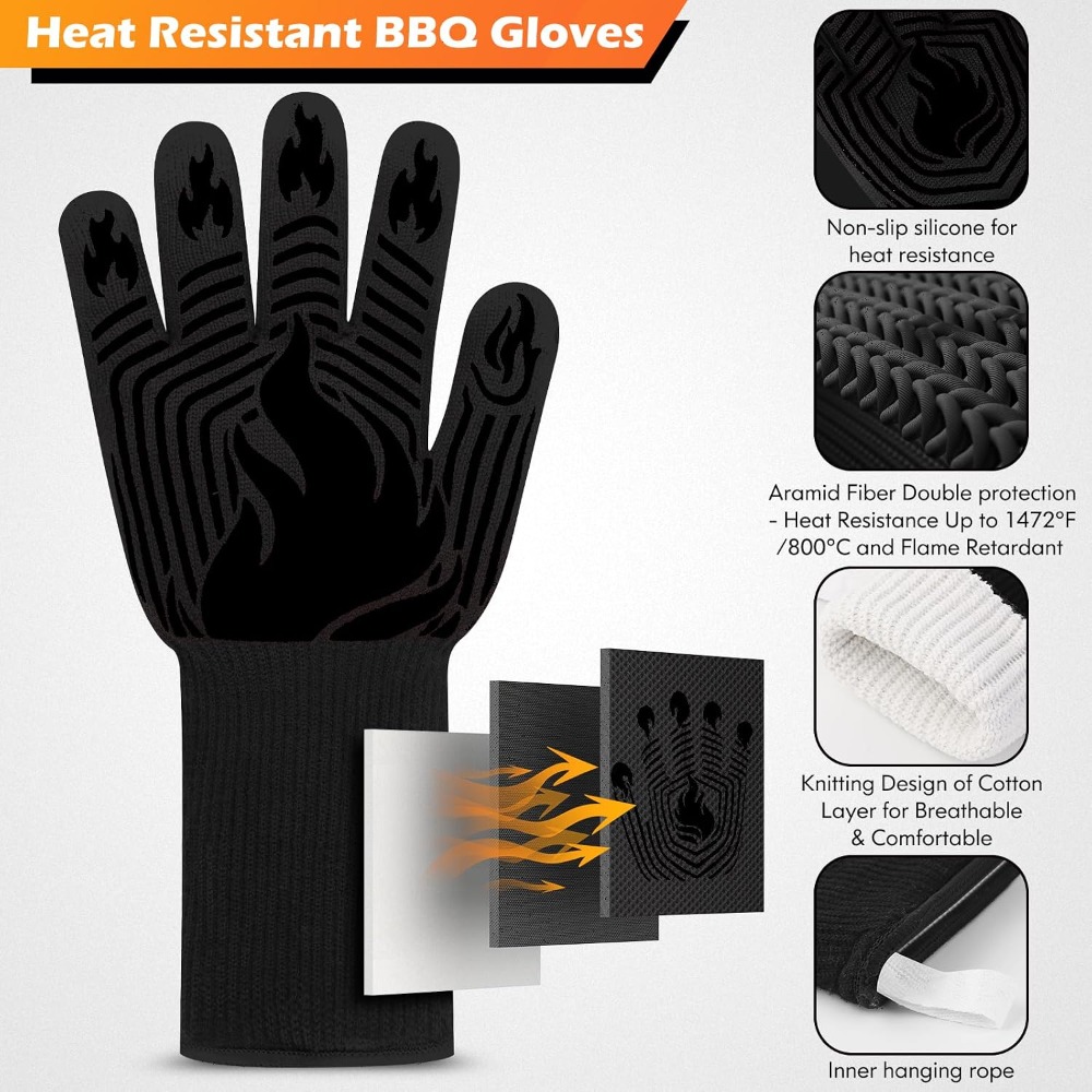 BBQ Gloves, 1472°F Heat Resist - Kitchen Baking Cooking ulasan dan harga
