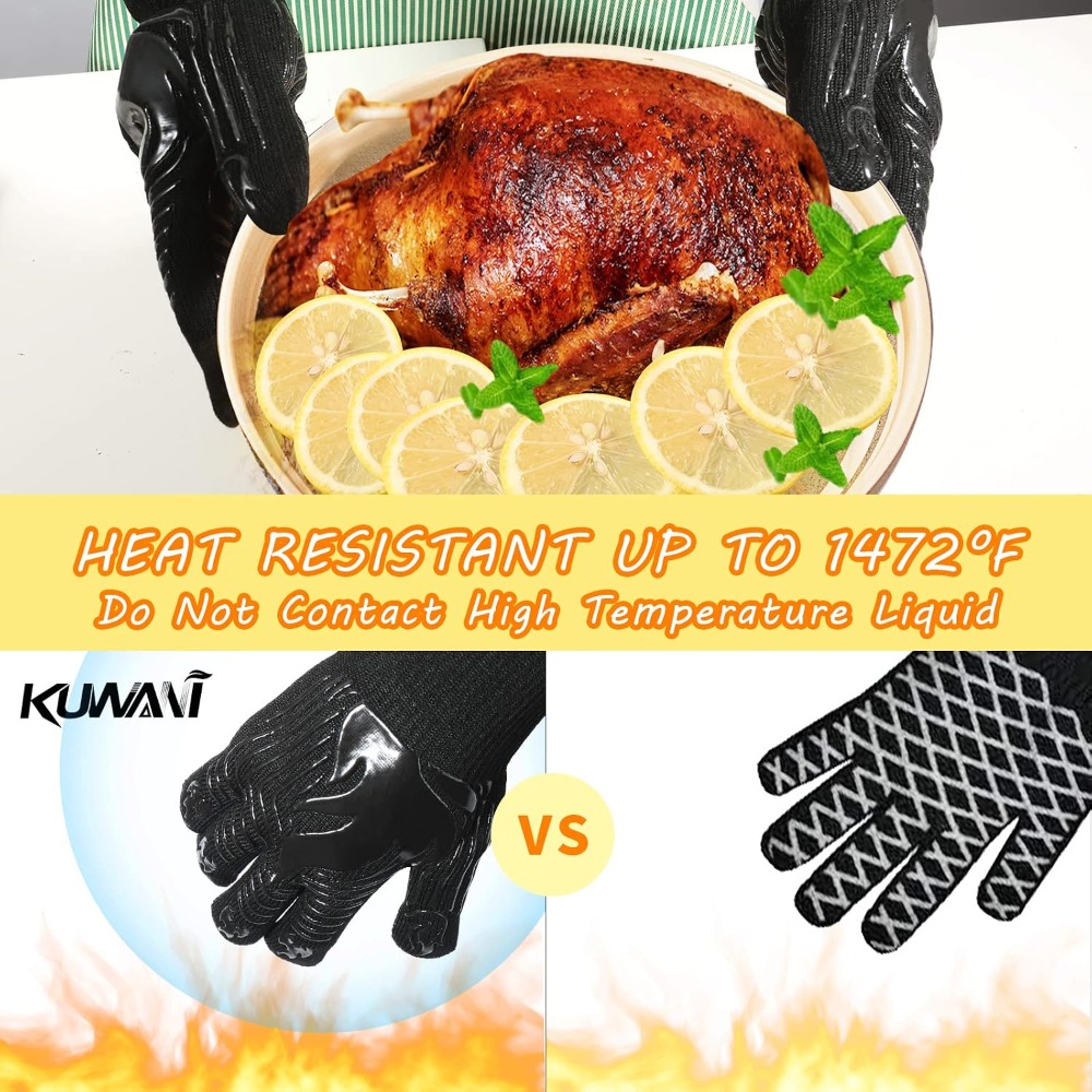 BBQ Gloves, 1472°F Heat Resist - Kitchen Baking Cooking ulasan dan harga