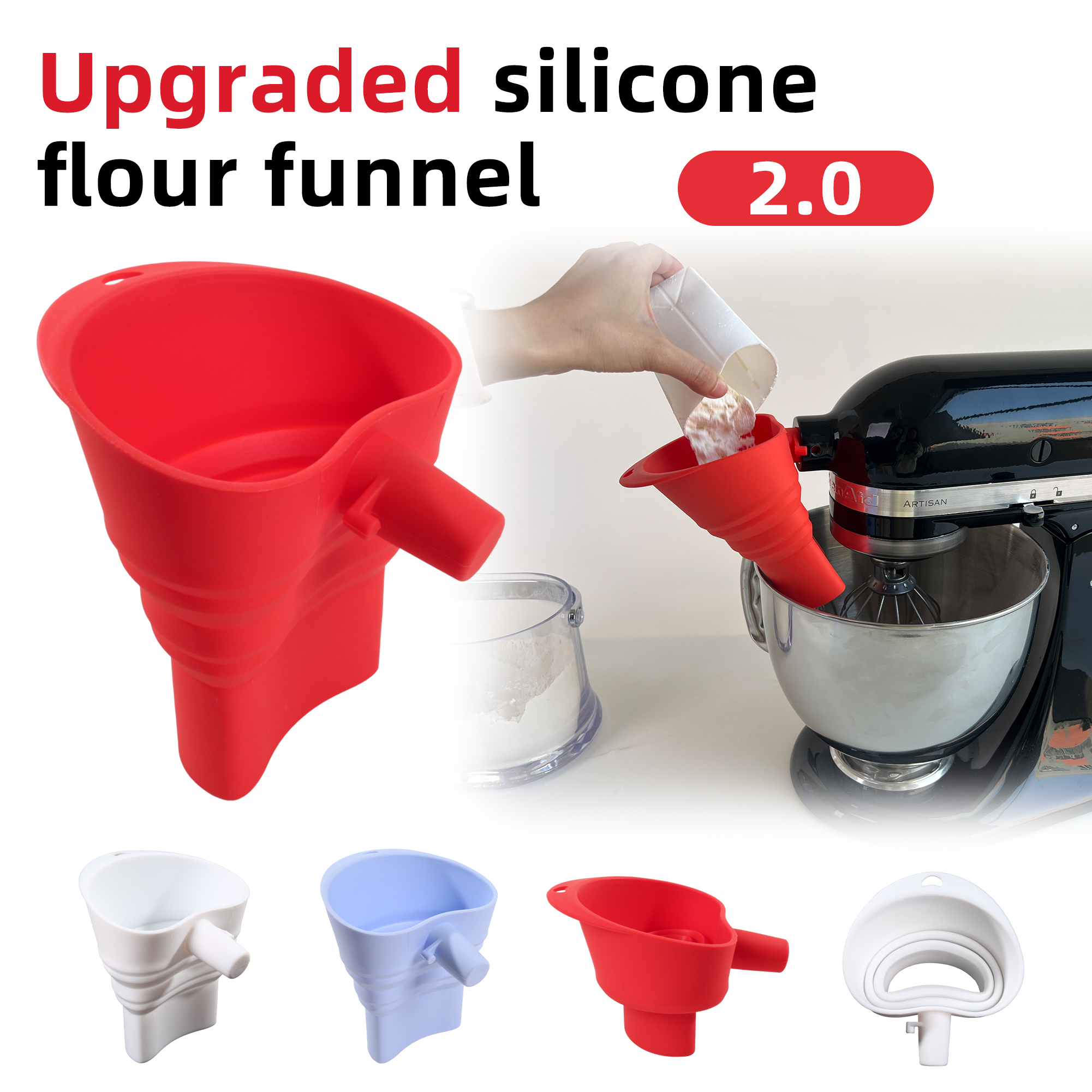 1/3pcs mix Silicone Flour Funn - Kitchen Baking Mixer ulasan dan harga