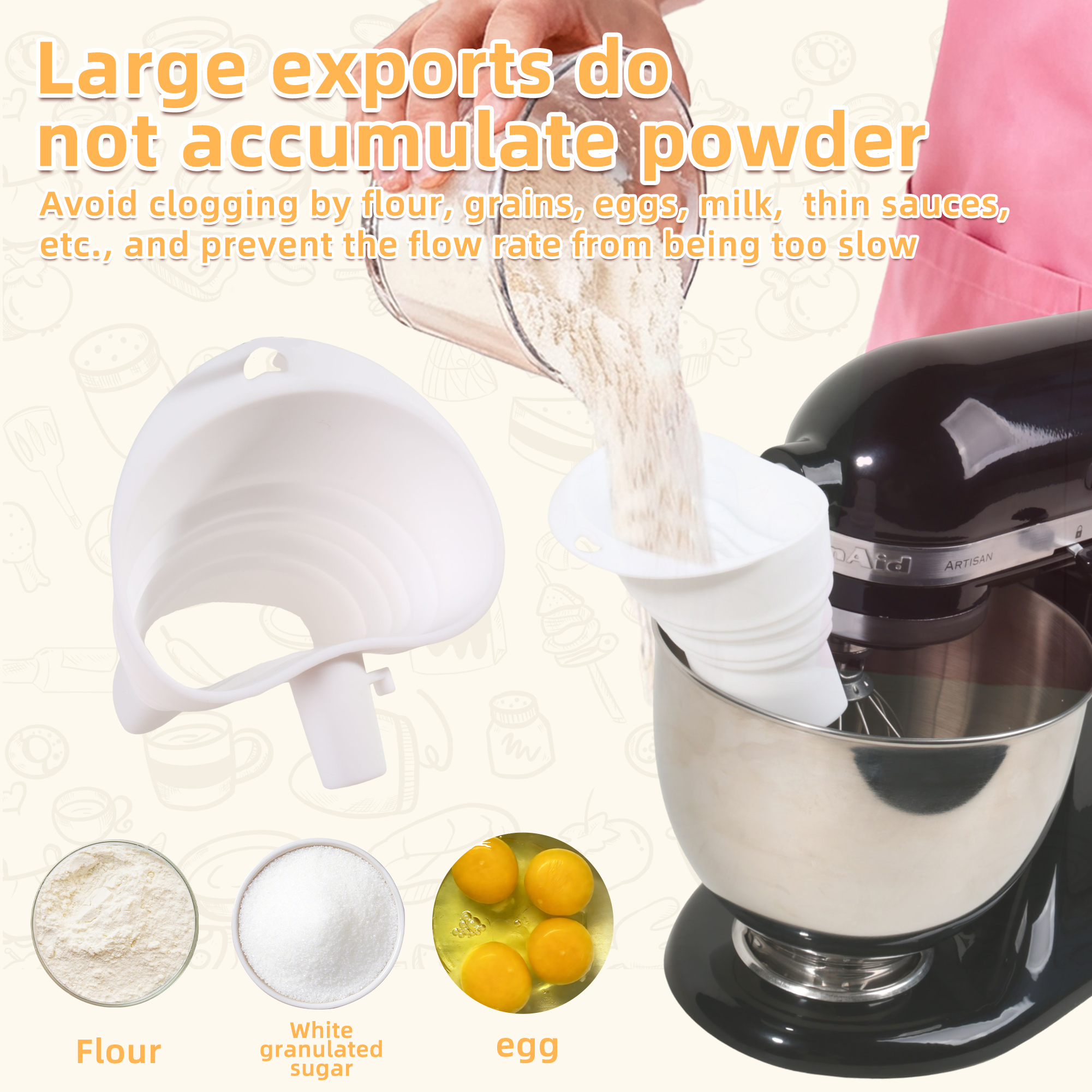 1/3pcs mix Silicone Flour Funn - Kitchen Baking Mixer ulasan dan harga